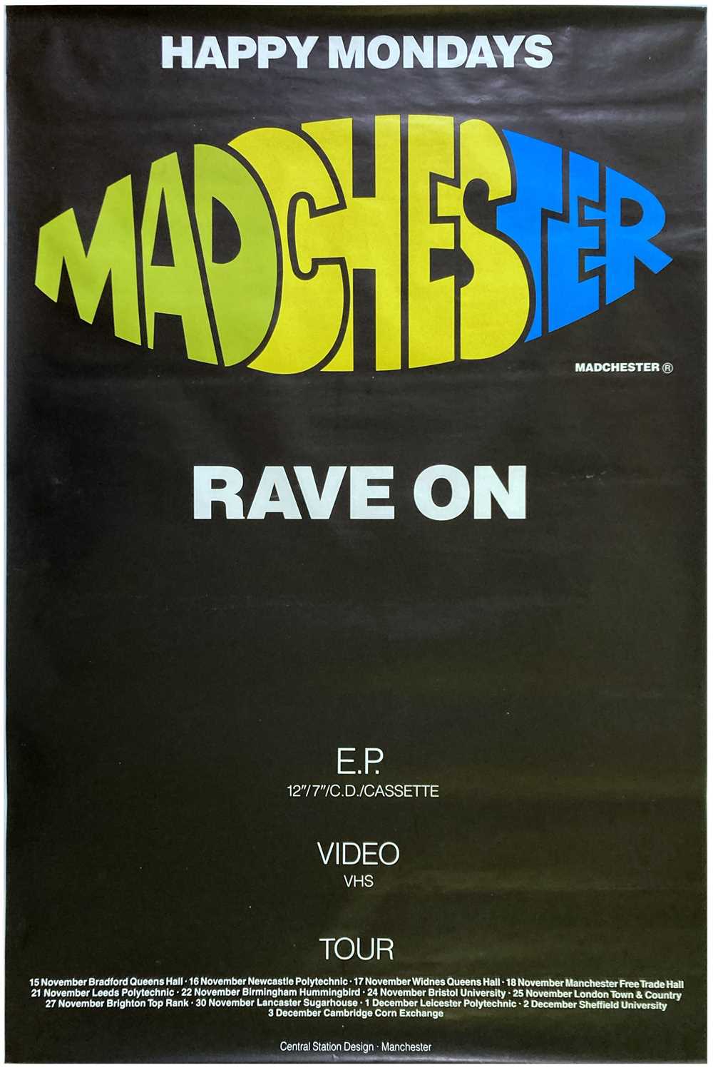 Lot 94 - The Happy Mondays 1989 Madchester/Rave On Promo & Tour Poster (UK)
