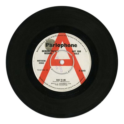 Lot 169 - Billy J Kramer A Label Parlophone Demonstration Records (UK)