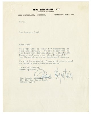 Lot 184 - Brian Epstein 1963 Signed NEMS Enterprises Letter (UK)