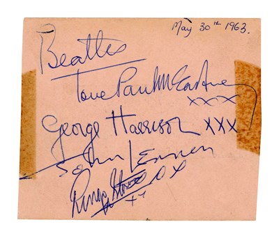 Lot 184A - The Beatles 1963 Autographs Odeon Manchester (UK)