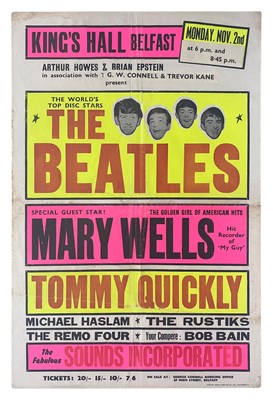 Lot 204 - The Beatles & Mary Wells 1964 King’s Hall Belfast Concert Poster (UK)