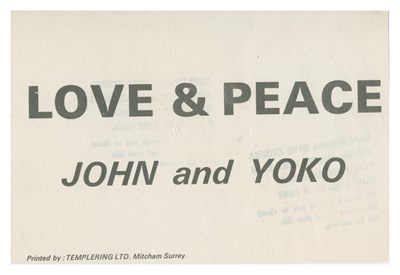 Lot 209 - John Lennon & Yoko Ono 1969 Love & Peace Flyer (UK)