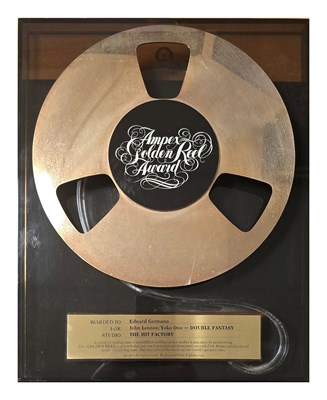 Lot 211A - John Lennon & Yoko Ono 1980 Double Fantasy Golden Reel Award Presented To Edward Germano (USA)