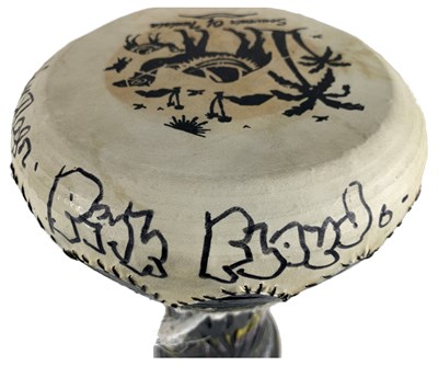Lot 223 - Nick Mason Signed Souvenir Bongo Drum (Tunisia)