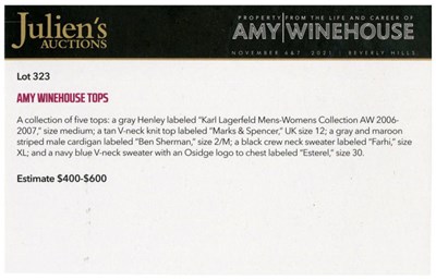 Lot 8 - Amy Winehouse Owned Osidge School Jumper (UK)