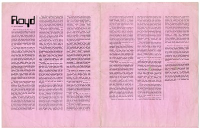 Lot 224 - Pink Floyd 1970 Programme/Poster (UK)