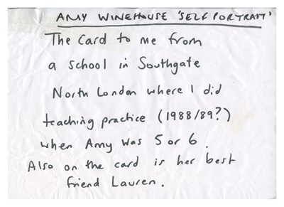 Lot 9 - Amy Winehouse 1988/1989 Primary School Self-Portrait (UK)