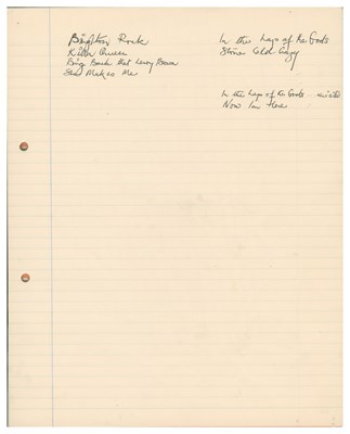 Lot 244 - Freddie Mercury Handwritten 1974 Sheer Heart Attack Track List (UK)