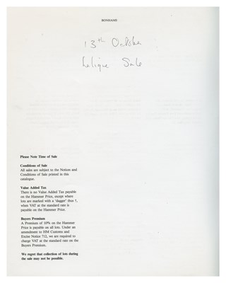 Lot 252 - Freddie Mercury Owned & Annotated 1988 Lalique Glass & Scent Bottles Bonhams Catalogue (UK)