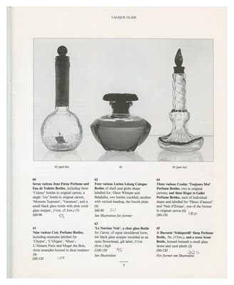 Lot 252 - Freddie Mercury Owned & Annotated 1988 Lalique Glass & Scent Bottles Bonhams Catalogue (UK)