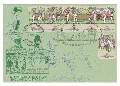 Lot 293 - Mick Jagger 1977 Signed England v Australia Test Cricket Centenary Envelope (UK)