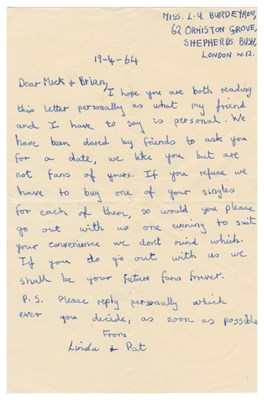 Lot 308 - Brian Jones 1960s Letters & Various Documents (UK)
