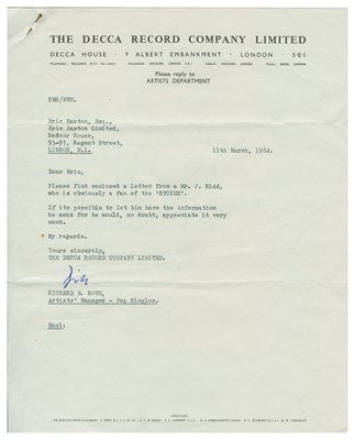 Lot 308 - Brian Jones 1960s Letters & Various Documents (UK)