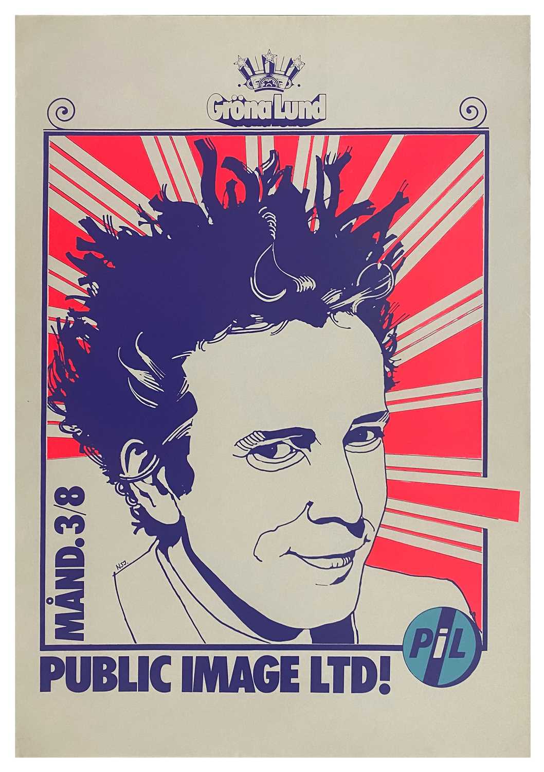 Lot 328 - Public Image Ltd 1987 Grona Lund, Stockholm Concert Poster (Sweden)