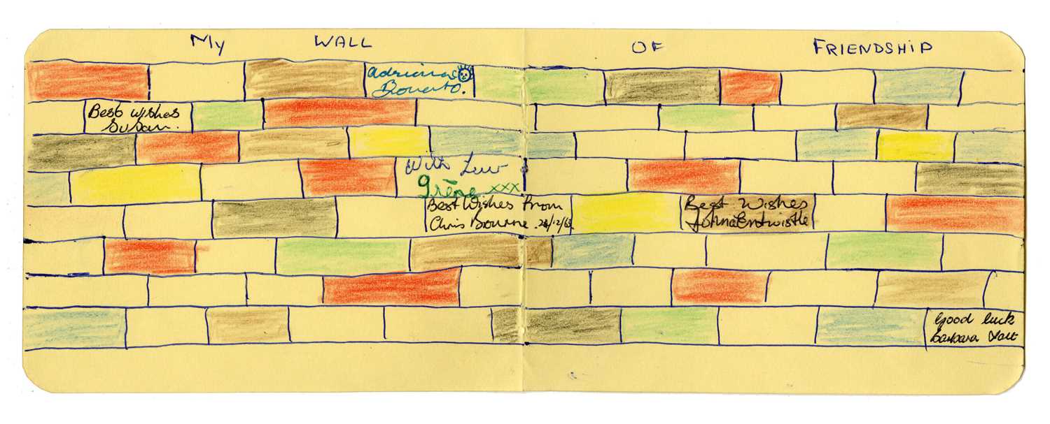 Lot 386 - John Entwistle 1964 Signed Wall Of Friendship (UK)