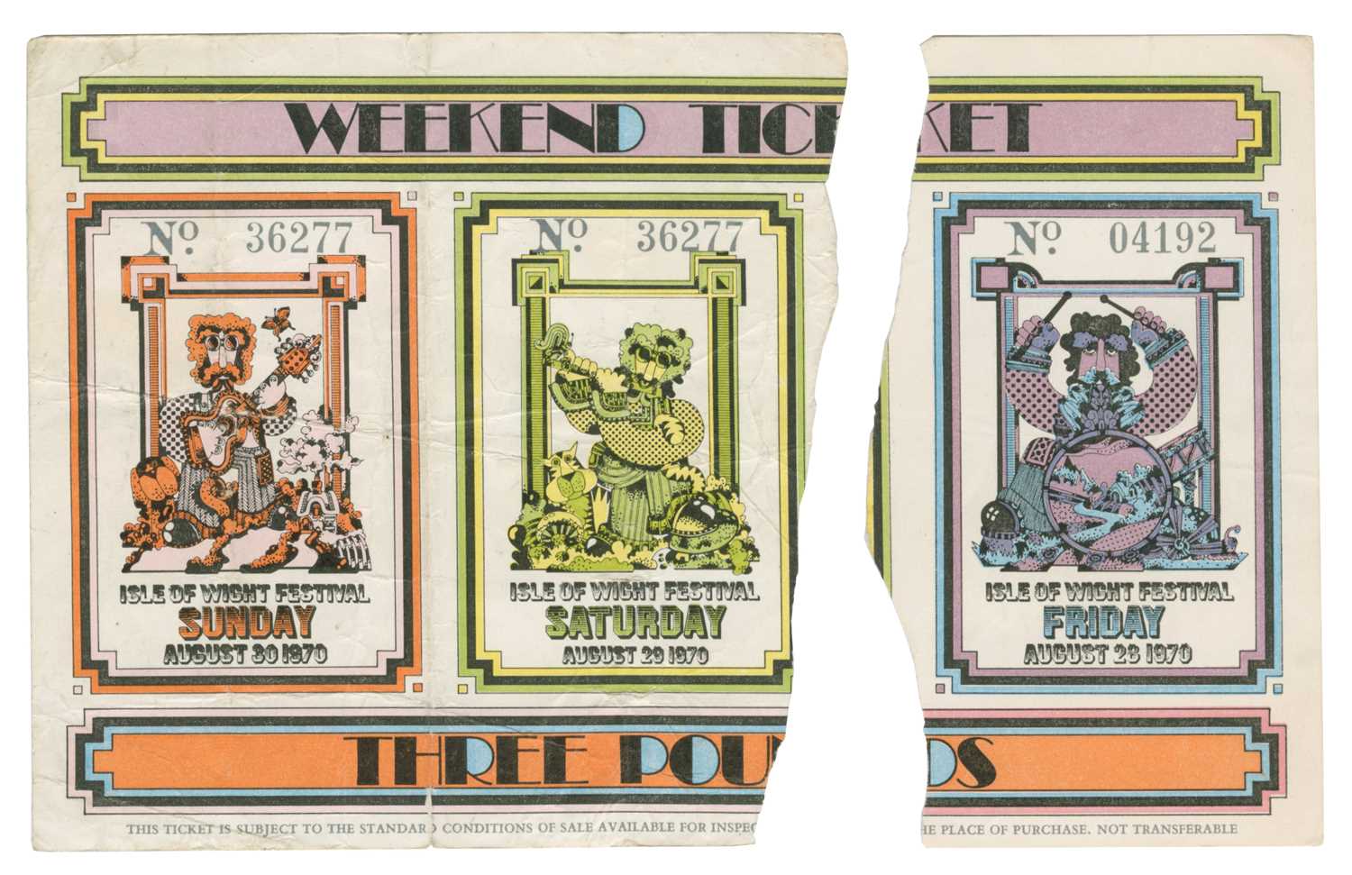 Lot 150 - Jimi Hendrix 1970 Isle of Wight Ticket Collection (UK)