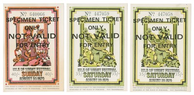 Lot 150 - Jimi Hendrix 1970 Isle of Wight Ticket Collection (UK)