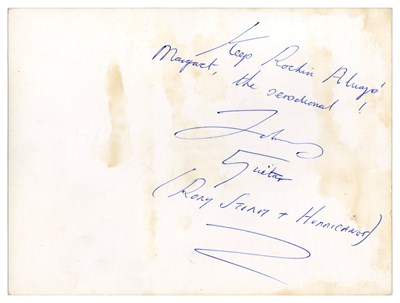 Lot 287 - Johnny Guitar Signed Rory Storm & The Hurricanes Butlin’s Pwllheli Vintage Photograph (UK)