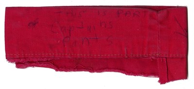 Lot 32 - Captain Sensible Signed Boiler Suit Cuff (UK)