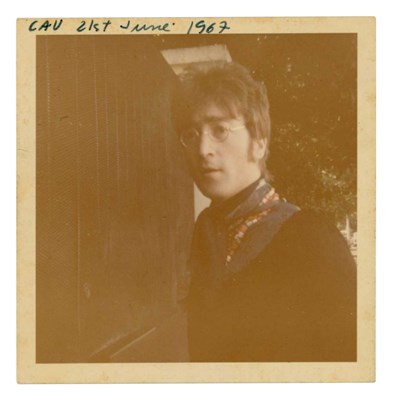 Lot 193 - John Lennon 1968 Autographed Snapshot & Unsigned 1967 Snapshot Lizzie Bravo Collection (UK)