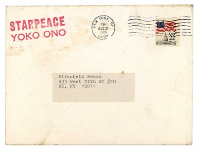 Lot 197 - Yoko Ono Two 1980s Signed Promotional Cards Lizzie Bravo Collection (USA)