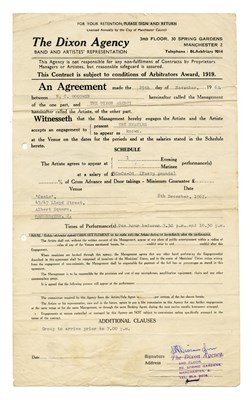 Lot 55 - The Beatles Performance Contract Oasis Club 1962 (UK)