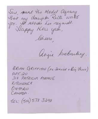 Lot 236 - Angie McCartney Paul’s Stepmother Handwritten Letter to Howie Casie (UK)