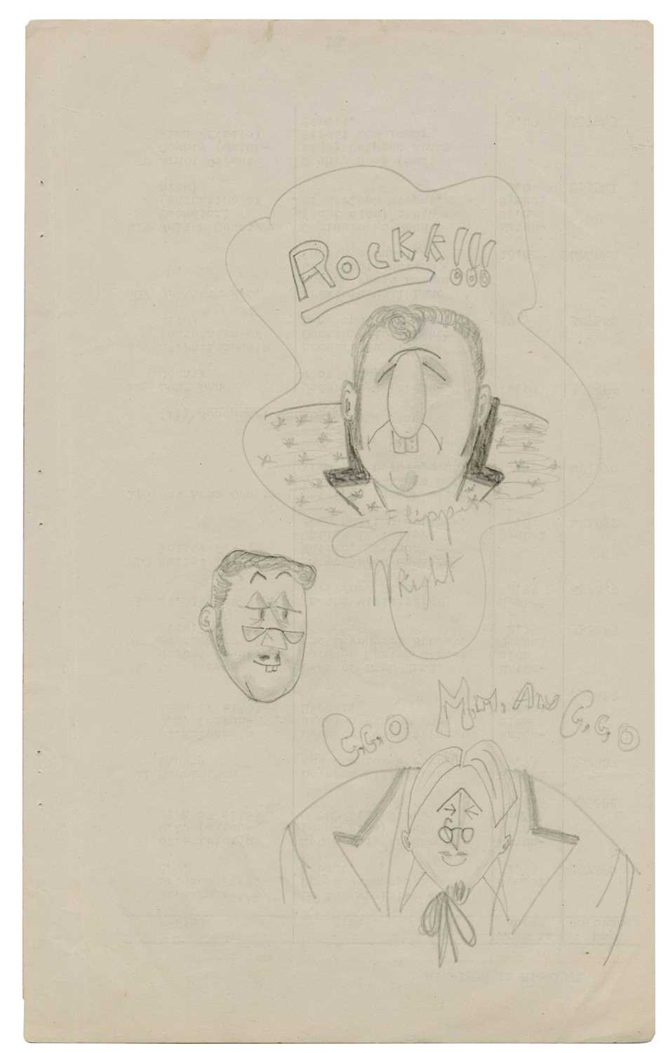 Lot 249 - Paul McCartney 1950s Rock n' Roll Art Book Sketches (UK)