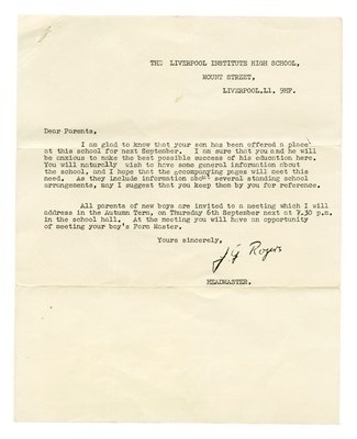 Lot 255 - Liverpool Institute Gown, School Letters And Patch (UK)