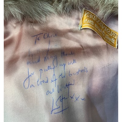 Lot 70 - Elton John Owned & Worn Fur Coat With Handwritten Note (Sweden)