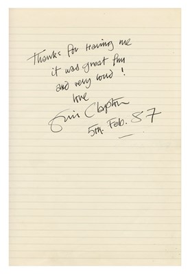 Lot 81 - Eric Clapton, George Martin & Others 1987 – 1993 Signed Genesis Fisher Lane Farm Studios Guest Book (UK)